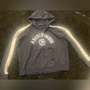 Abercrombie & Fitch Black Hoodie with Blue Logo